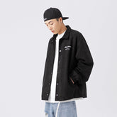 Unisex Jacket Vintage Embroidered Jacket Men's and Women's Loose Casual Suede Coach Jacket